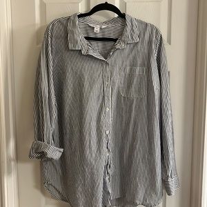 Gray white button down Old Navy XXL